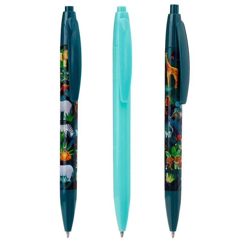 Lot de 3 Stylos en plastique recyclé - Animal Kingdom